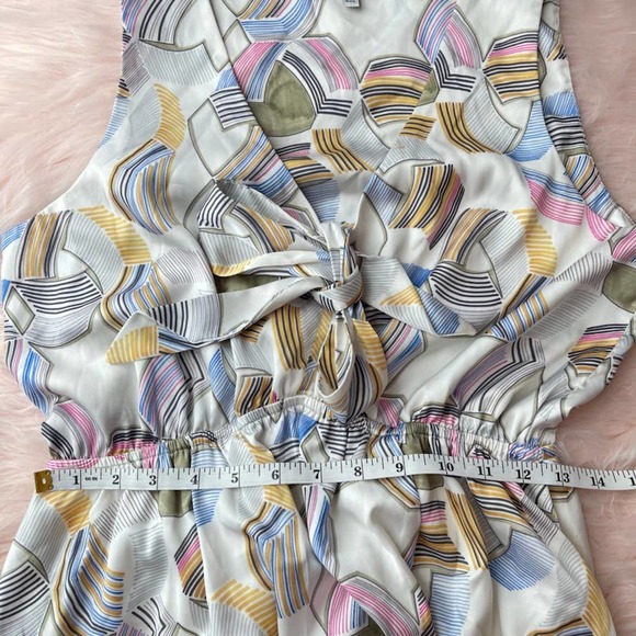 WAVERLY GREY Dress Womens Medium Multicolor Geometric V Neck Blouson - Medium - Picture 15 of 16